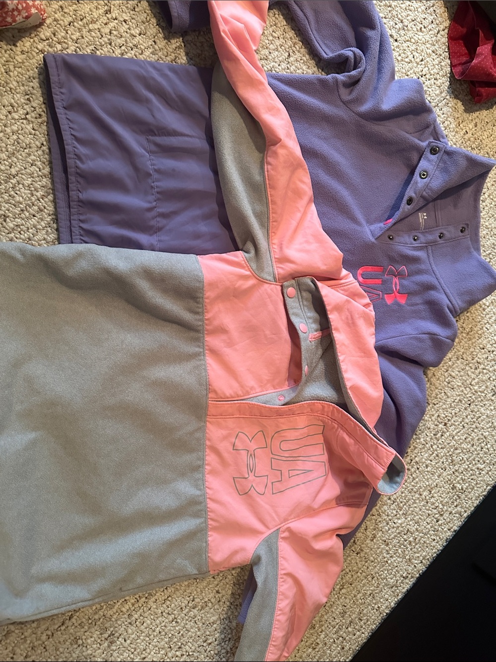 Under Armour Girls Pink, Purple & Gray Puffer Jackets (2)